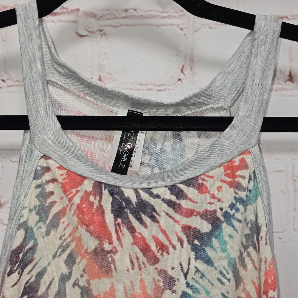 Glitzy Girlz Vibrant Tie-Dye Tank Top Womens Size 4x - Picture 2 of 9
